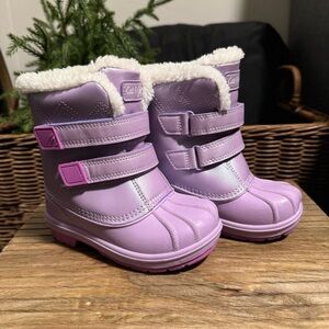 Cat & Jack Lavender Snow Boots with Faux Fur